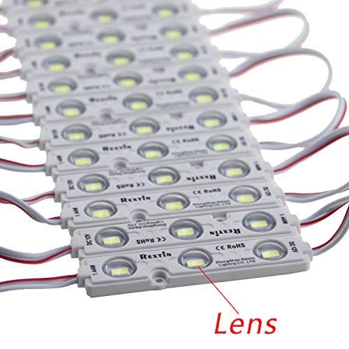 Rextin Super Bright 200pcs 3 LED Module White 5630 5730 SMD 40-45LM Per led Waterproof Decorative Light for Letter Sign Advertising Signs with Tape Adhesive Backside - Image 3