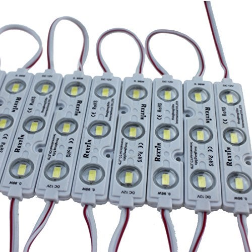 Rextin Super Bright 200pcs 3 LED Module White 5630 5730 SMD 40-45LM Per led Waterproof Decorative Light for Letter Sign Advertising Signs with Tape Adhesive Backside - Image 2