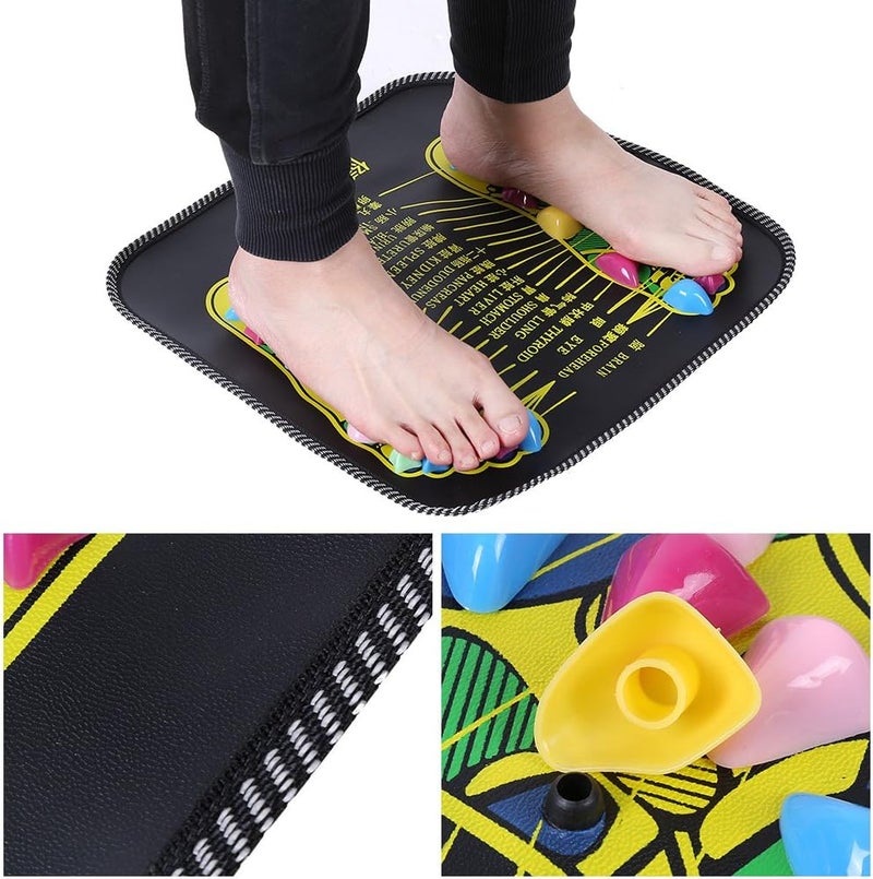Cimenn Stone Pathway Mat Reflexology Foot Massage Mat Black Walking Massage Mat for Pain Relief Stress Relief - Image 5