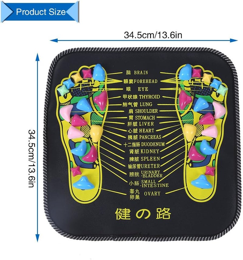 Cimenn Stone Pathway Mat Reflexology Foot Massage Mat Black Walking Massage Mat for Pain Relief Stress Relief - Image 4