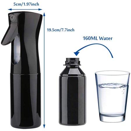 ZEBROC Plastic Hair Spray Bottle 160 Ml, Plastic Trigger Spray Bottle Refillable Fine Mist Water Squirt Bottle for Curly Hair, Hair Cutting, Barber, Cleaning, Plant, Ironing (Black) - Image 4