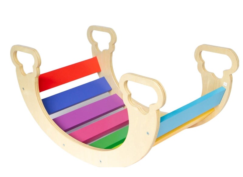 Schooled Waldorf Rocker Board for Toddlers Safe Non Toxic Climbing and Rocking Board - Image 2