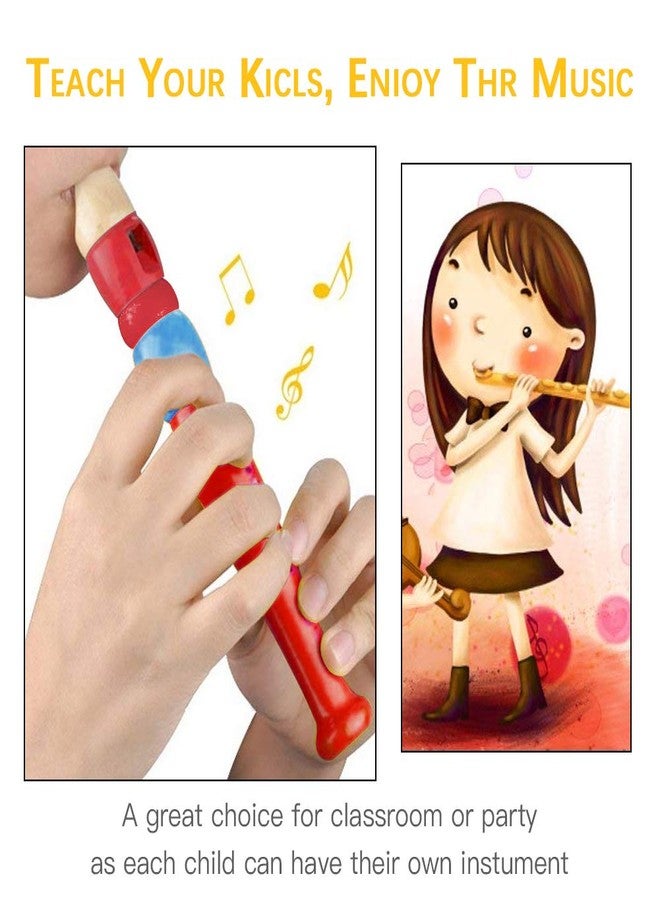 Sealive 2 pcs Small Wooden Recorders for Toddlers, Colorful Piccolo Flute for Kids,Learning Rhythm Musical Instrument,Sealive Baby Early Education Music Sound Toys for Autism or Preschool Child (Random Color) - Image 2