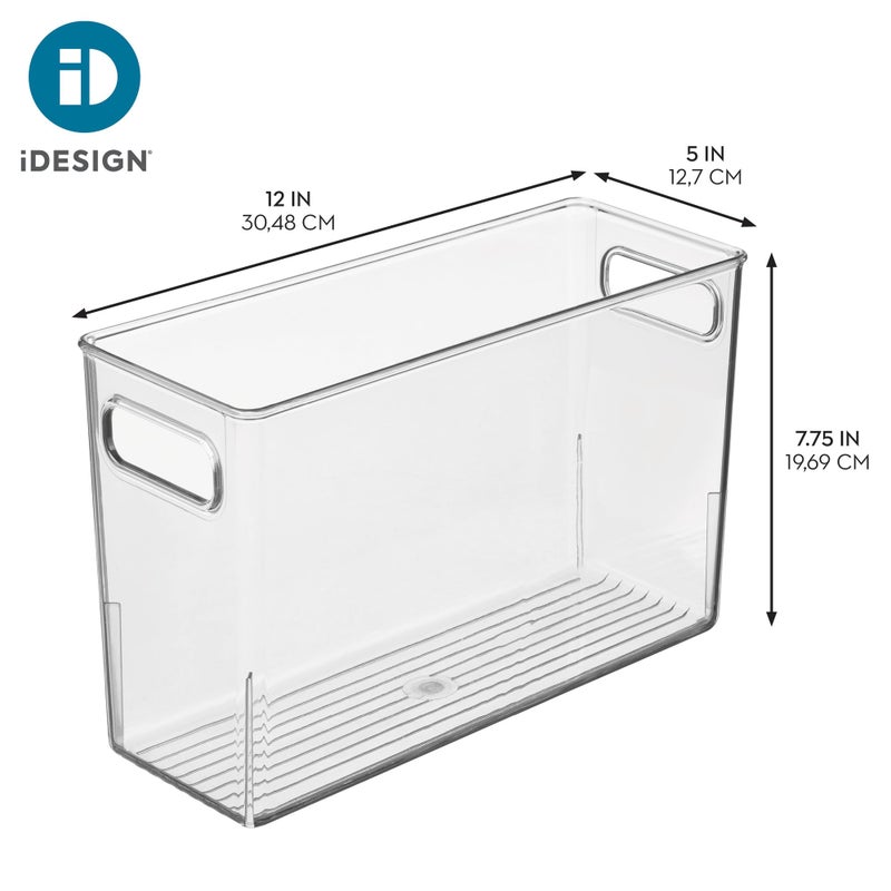 iDesign Slim Clear Plastic Bathroom Storage Bin, Tall Narrow Organizer for Lotions, Creams, and Toiletries - Image 4