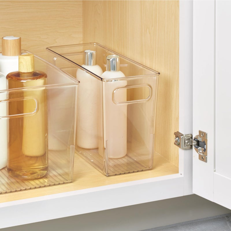iDesign Slim Clear Plastic Bathroom Storage Bin, Tall Narrow Organizer for Lotions, Creams, and Toiletries - Image 3