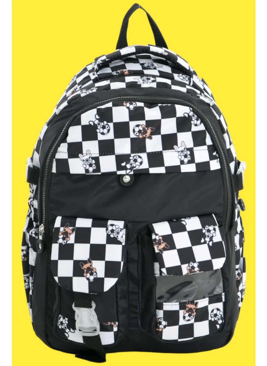 Tezzgelsin Unisex Waterproof Checkered Colorful School Bag Backpack