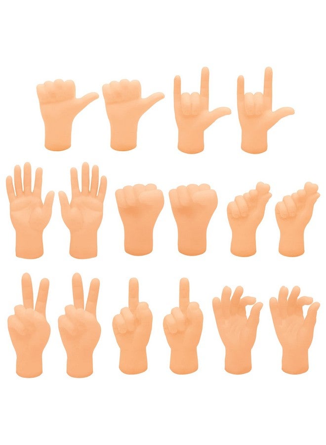 ZAKVOOR 16 Pcs Tiny Finger Hands Mini Rubber Finger Puppets Realistic Little Hand Finger For Puppet Show Gag Performance Party Favors - Image 1