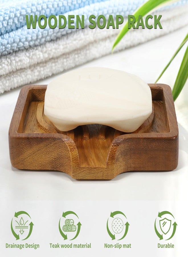DEBETOOL 2Pack Wood Soap Dish - Natural Wooden Bar Soap Holder with Drain Spout Fast Drying for Shower & Kitchen Sink, Bathroom Sponge Holder with Tray（Waterproof） - Image 3
