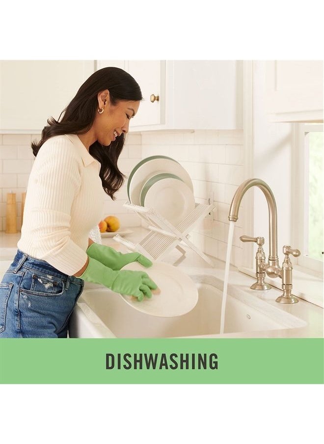 Martha stewart - Medline Aloe-Infused Cleaning Gloves |Reusable Latex Gloves for Household Cleaning | Flocklined Cleaning Gloves | Slip-Resistant Dishwashing Gloves |S/M, Green, 1 Pair (Pack of 3) - Image 1