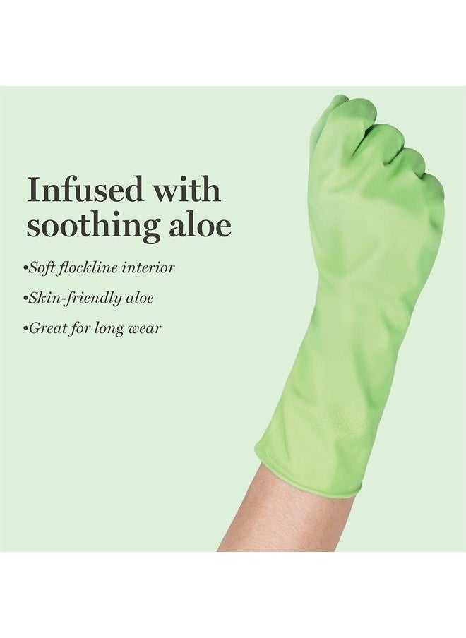 Martha stewart - Medline Aloe-Infused Cleaning Gloves |Reusable Latex Gloves for Household Cleaning | Flocklined Cleaning Gloves | Slip-Resistant Dishwashing Gloves |S/M, Green, 1 Pair (Pack of 3) - Image 1