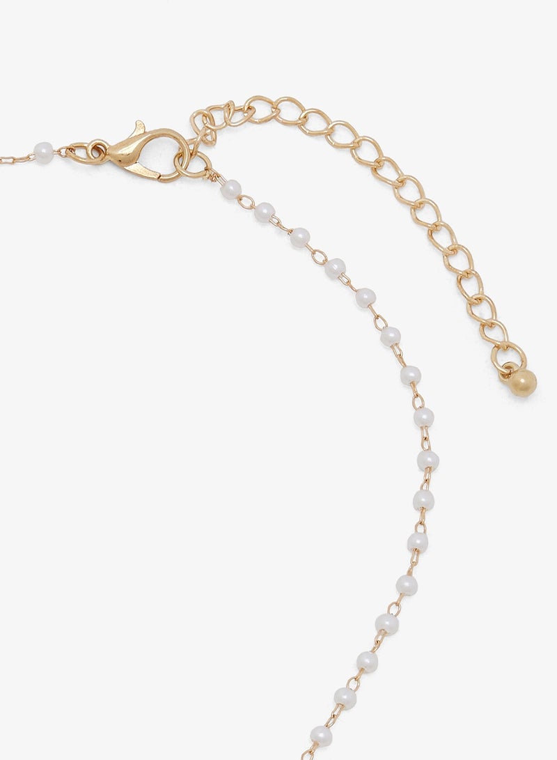 ELLA Gold Charm Beaded Necklace - Image 3
