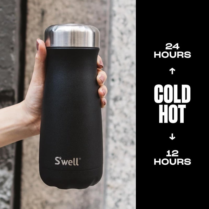 S'well 10316-B17-00401 Stainless Steel Travel Mug, 16oz, Onyx - Image 1