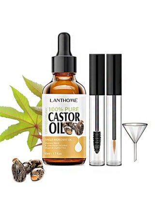 Castor Oil For Eyelashes And Eyebrows，Organic Jamaican Black Castor Oil Cold Pressed Hair Growth Oil，Skin Moisturizer Body Oil with Eyelash Kit（50ml） - pzsku/Z3B9FC9A2646EEA1D03E8Z/45/_/1696494110/191ff73b-0f84-4e28-bcb3-f75f0701271d