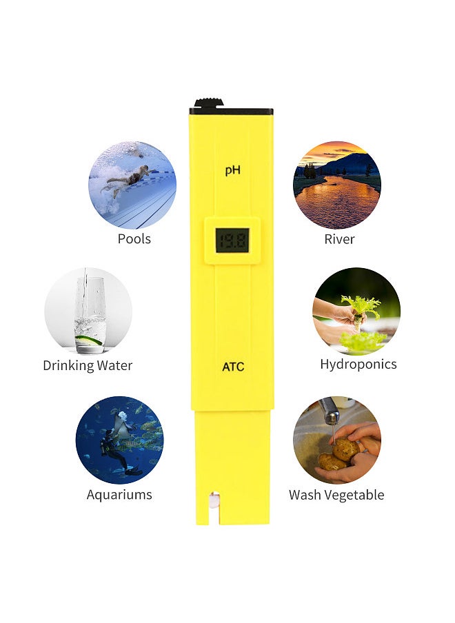 Generic - Digital PH Meter LCD Display Digital Water PH Tester Meter with ATC for Household Drinking Water Hydroponics Aquariums Swimming Pools Spa - Image 1