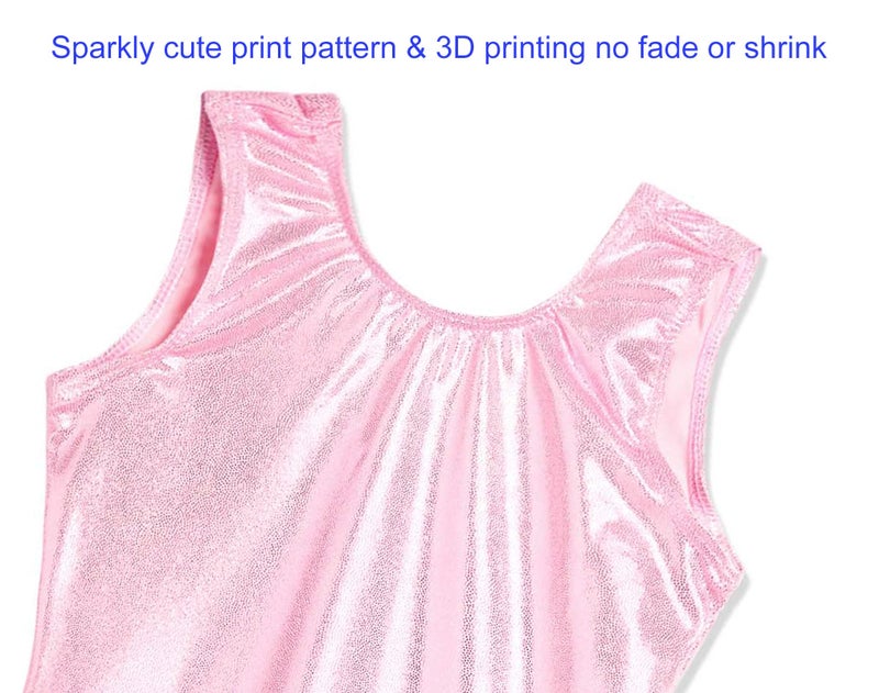 Domusgo Toddler Girls Gymnastics Leotards Size 1t 2t Sparkle Pink Biketard with Short - Image 4