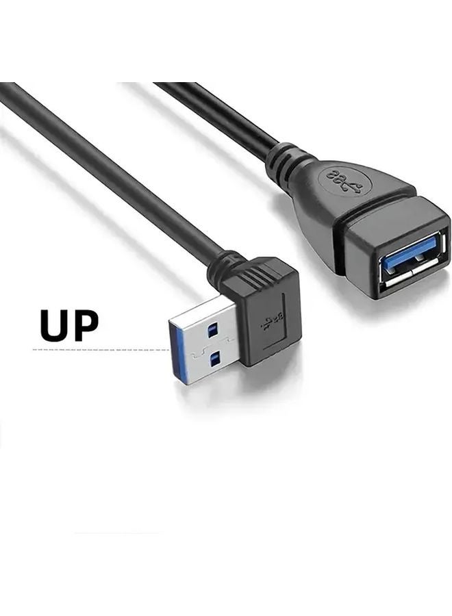 0 2m High Speed USB 3 0 Extension Cable Male to Female Adapter 90 Degree Angle - Image 1