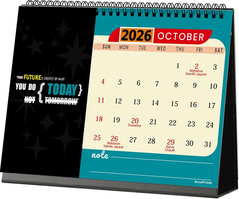 AccuPrints® Desk Calendar 2026 Planner-A5 Size (5.8 x 8.2) inch For Office Home Table New Year Hanging Kids (14 x 20.5) cm- (MB Desk) - Image 4
