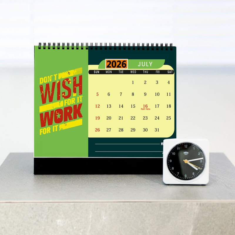 AccuPrints® Desk Calendar 2026 Planner-A5 Size (5.8 x 8.2) inch For Office Home Table New Year Hanging Kids (14 x 20.5) cm- (MB Desk) - Image 2