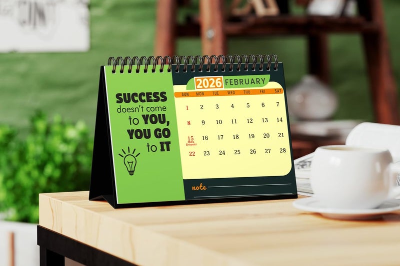 AccuPrints® Desk Calendar 2026 Planner-A5 Size (5.8 x 8.2) inch For Office Home Table New Year Hanging Kids (14 x 20.5) cm- (MB Desk) - Image 3