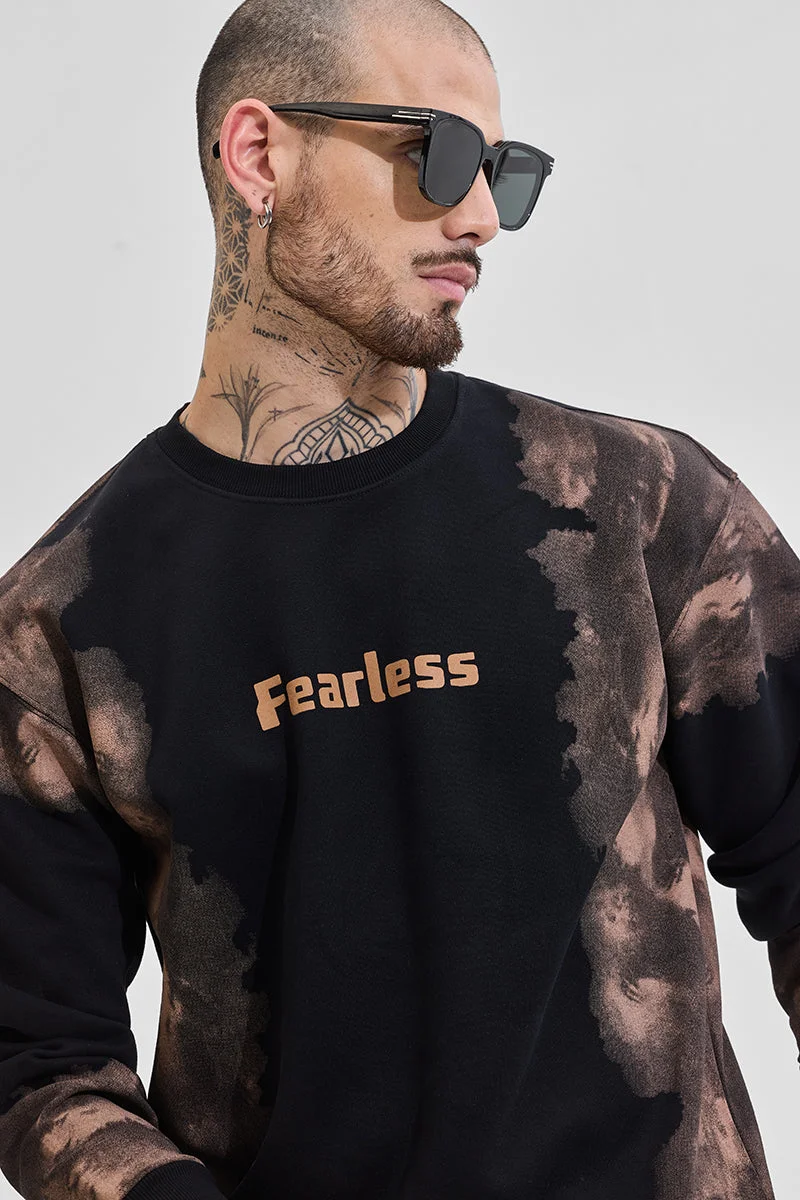 Snitch Black Fearless Relaxed Fit Sweatshirt for Men | Best Price UAE