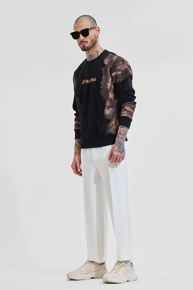 Snitch Black Fearless Relaxed Fit Sweatshirt for Men | Best Price UAE