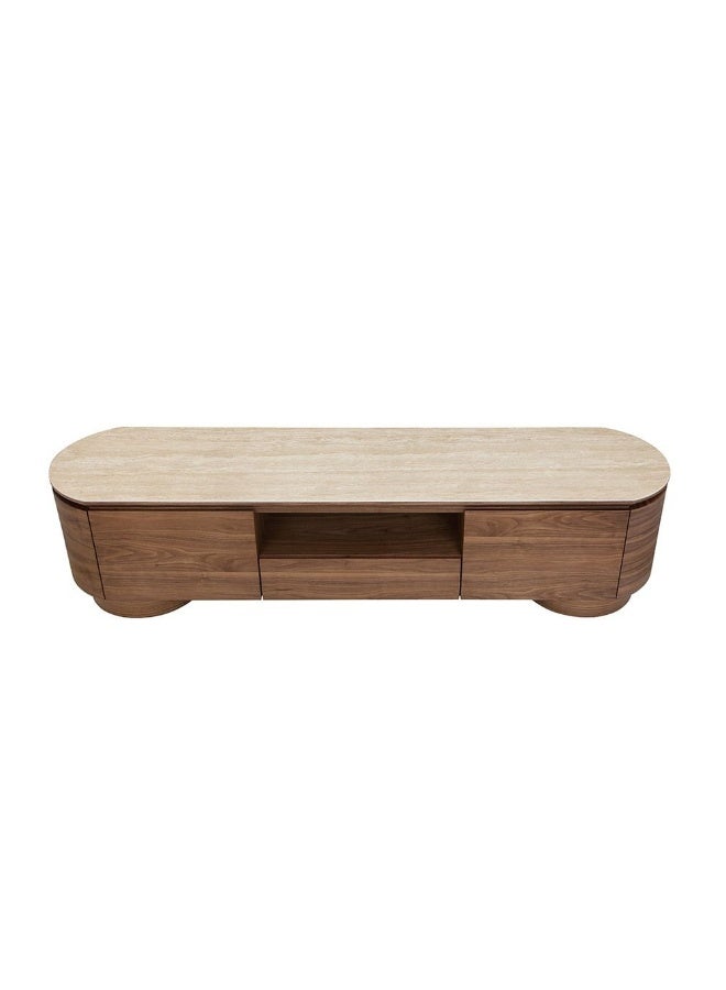DANUBE HOME Austria Tv Unit Up To 75 Inches Tv Entertainment Modern Design Wall Unit Furniture Wooden Tv Stand For Living Room Bedroom- Tural Walnut  - Image 3