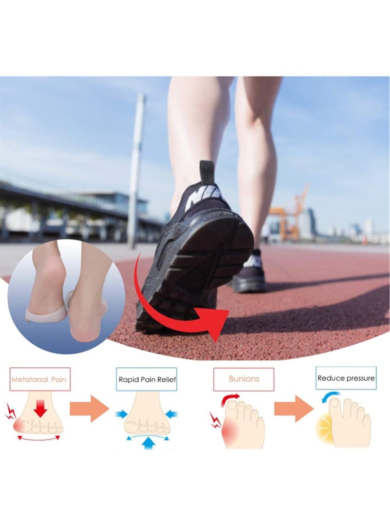 3 Pairs Metatarsal Pad, Ball of Foot Cushions for Metatarsalgia Pain Relief, Reusable Soft Gel Foot Pads for Callus Bunion Feet Pain Relief, Breathable Forefoot Pad for Women and Men - Image 4
