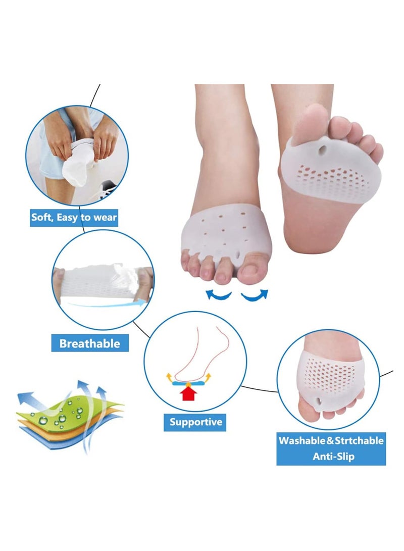 3 Pairs Metatarsal Pad, Ball of Foot Cushions for Metatarsalgia Pain Relief, Reusable Soft Gel Foot Pads for Callus Bunion Feet Pain Relief, Breathable Forefoot Pad for Women and Men - Image 2