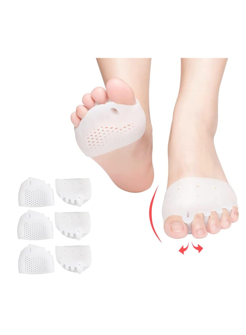 3 Pairs Metatarsal Pad, Ball of Foot Cushions for Metatarsalgia Pain Relief, Reusable Soft Gel Foot Pads for Callus Bunion Feet Pain Relief, Breathable Forefoot Pad for Women and Men - Image 1