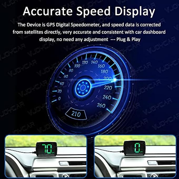 NALACAL Car Hud Gps Speedometer Digital Speed Gauge Universal Car Speedometer Mph Speed Gauge Cluster Universal Speed Display Auto Hud Speed Display For Truck Motorcycle Atv Suv PickUp Scooter Golf Cart - Image 2