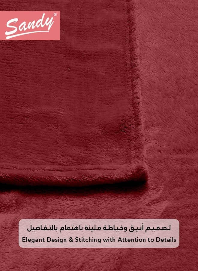 ساندي بطانية ساندي الناعمة, مايكروفايبر عالي الجودة بنمط الفلانيل, ناعمة ودافئة بوزن مثالي, مناسبة للسرير, الاريكة, الكرسي وديكور المنزل, مقاس مفرد 220x170 سم, عودي - Image 4