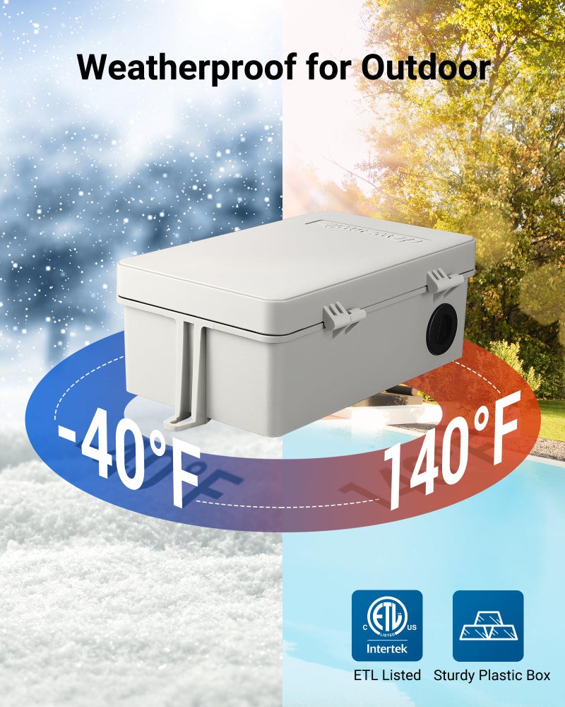 DEWENWILS Pool Pump Timer, Digital Timer Box, 2HP 40A 120-277 VAC, 7-Day 20 ON/Off Programmable Timer Switch for Water Heater, Pool Pump, SPA, Motor, ETL Listed - Image 4