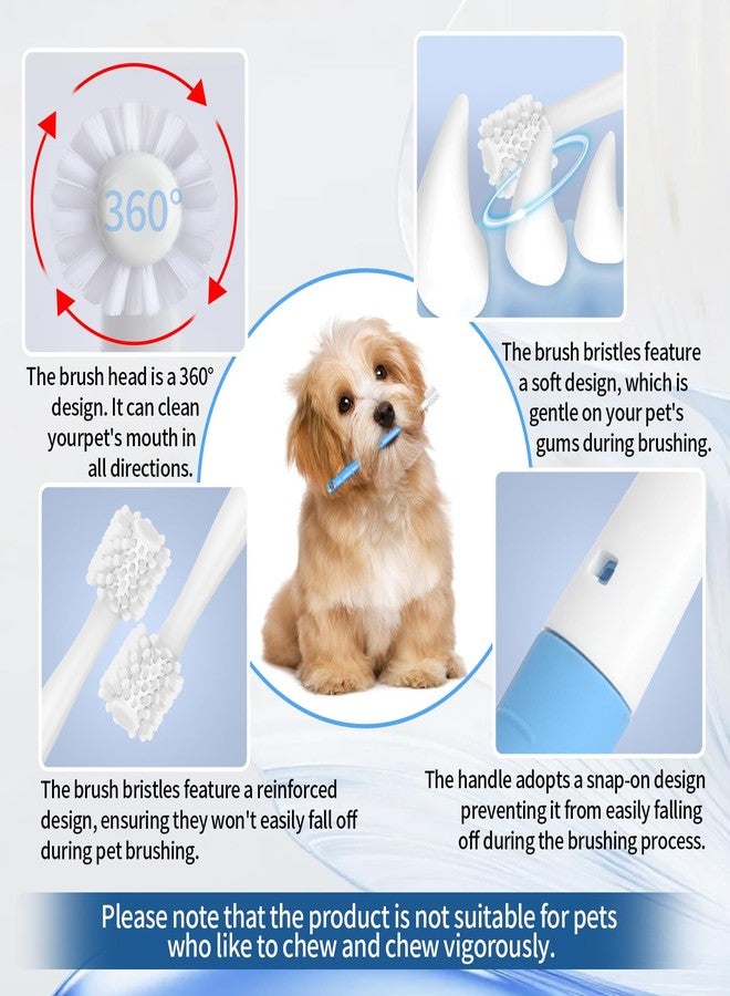 KOPBTBOY Dog Toothbrush, Dog Toothbrushs Kit with 2pc 360 Degree Tooth Brushing Head and Premium Non-Slip Handle, for Small to Medium Dogs, Soft-Bristled - Image 3