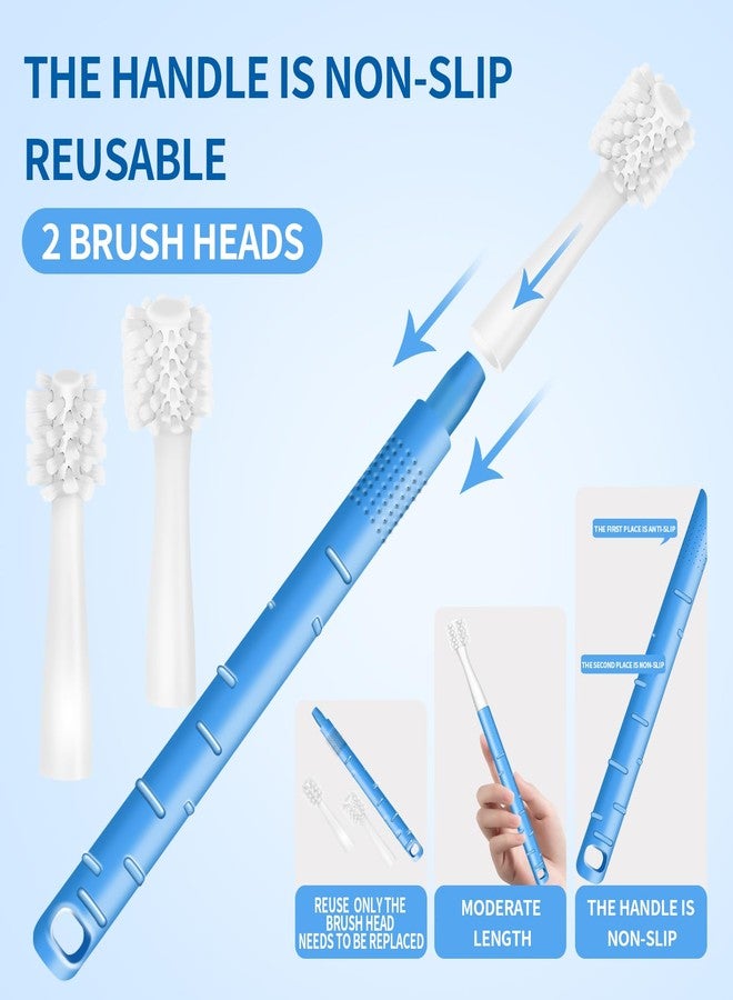 KOPBTBOY Dog Toothbrush, Dog Toothbrushs Kit with 2pc 360 Degree Tooth Brushing Head and Premium Non-Slip Handle, for Small to Medium Dogs, Soft-Bristled - Image 2