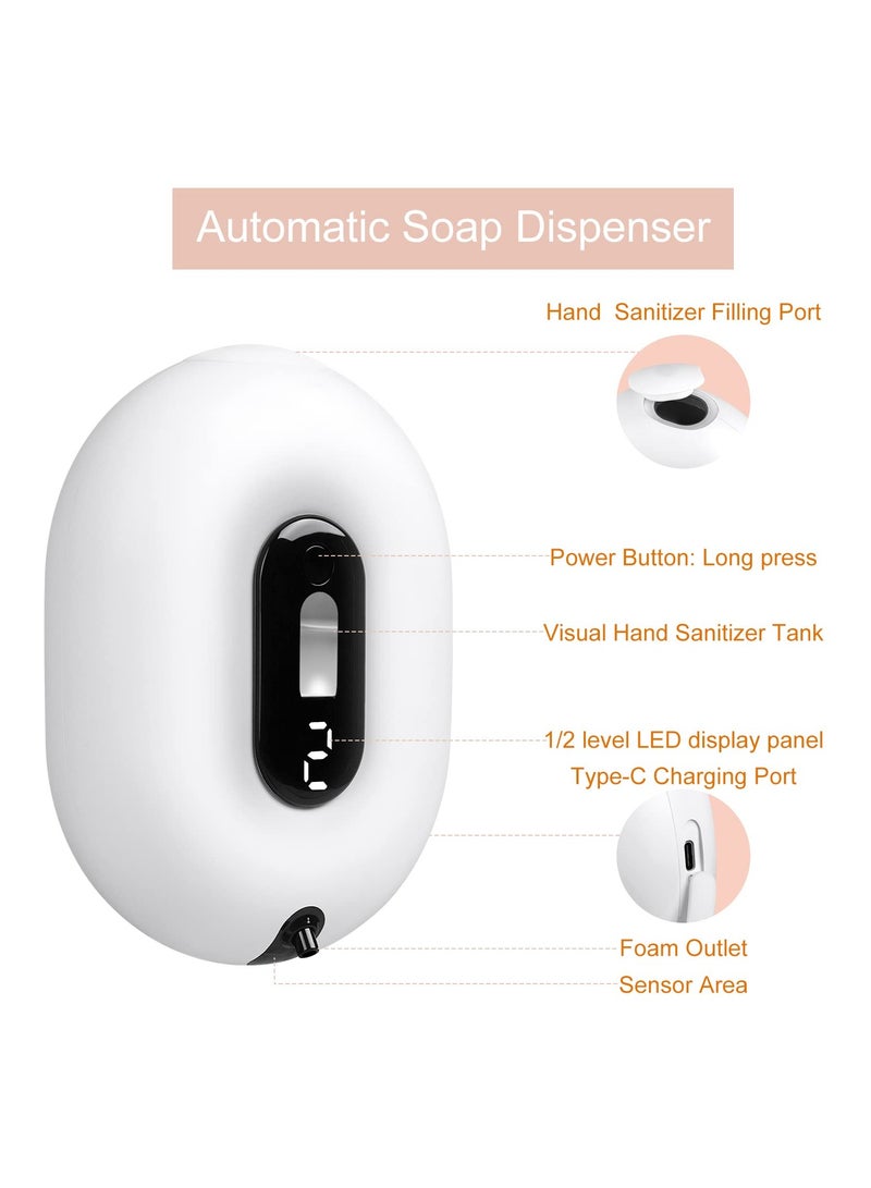 SYOSI Automatic Soap Foam Dispenser Wall-Mounted - Touchless Sensor Soap Foam Dispenser, 2 Levels of Adjustable Foam Amount, for Kitchen Bathroom Hotel 280ml/9.5oz (White)  - Image 5