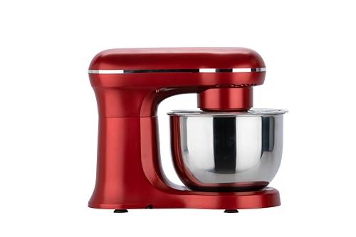 CULINARY CHEF Retro Electric Stand Mixer, 4.75 Quart / 4.5L, 8 Speeds with Whisk, Dough Hook, Flat Beater Attachments, Splash Guard (RED) - Image 3
