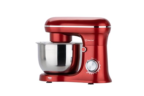 CULINARY CHEF Retro Electric Stand Mixer, 4.75 Quart / 4.5L, 8 Speeds with Whisk, Dough Hook, Flat Beater Attachments, Splash Guard (RED) - Image 4