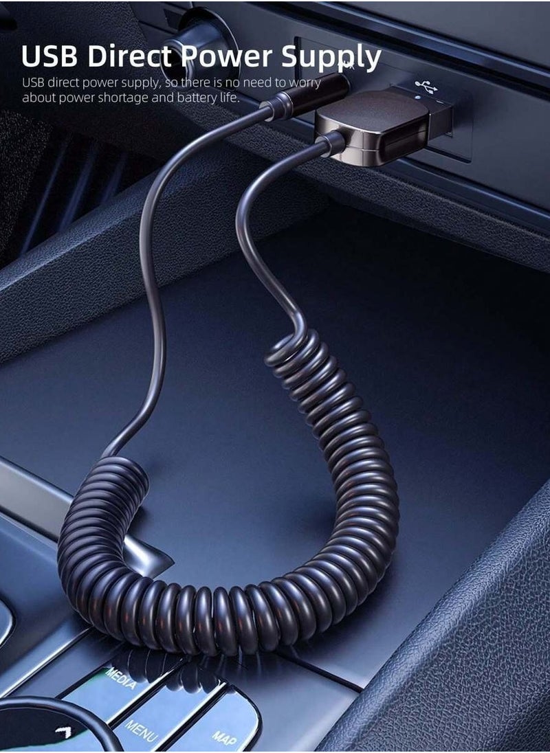 ESSAGER - Bluetooth Adapter for Car【Upgraded Bluetooth 5.0】Car Bluetooth Receiver USB & 3.5mm Aux Bluetooth Car with Built-in Microphone Bluetooth Aux Adapter for Hands Free Calls, Car Music and Speaker - Image 1