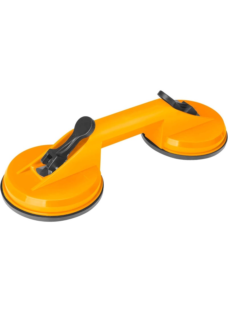 WEHAND Glass Suction Cup with Double Handle – Heavy Duty Two Head Sucker for Lifting Glass, Tile, Metal & More – ABS Handle, 115mm Cup Diameter, 50KG Max Pull  - Image 1
