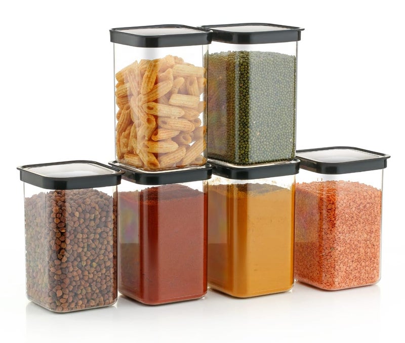 Kitchwell Unbreakable Airtight Plastic Unbreakable Square Containers | Kitchen Containers Set | Home and Kitchen Storage Boxes & Kitchen Accessories Items - (1100 ML, 06) - Image 4