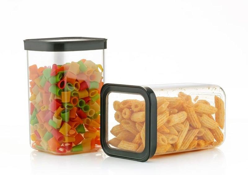 Kitchwell Unbreakable Airtight Plastic Unbreakable Square Containers | Kitchen Containers Set | Home and Kitchen Storage Boxes & Kitchen Accessories Items - (1100 ML, 06) - Image 3