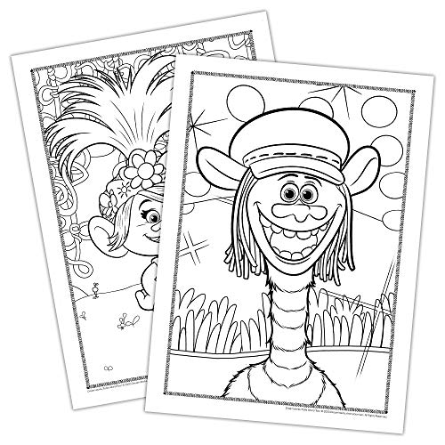 Trolls World Tour 48-Page Coloring and Activity Book with 4 Crayons, 47360 Bendon - Image 3