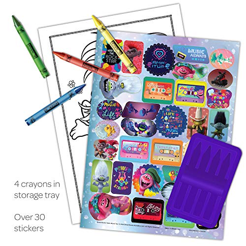 Trolls World Tour 48-Page Coloring and Activity Book with 4 Crayons, 47360 Bendon - Image 2