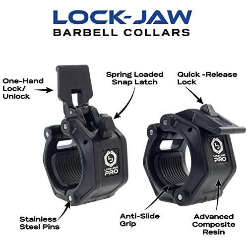 Lock-Jaw Barbell Collars Lock-Jaw PRO 2 Barbell Collar - Quick Release Barbell Clamp (All Black) - Image 3