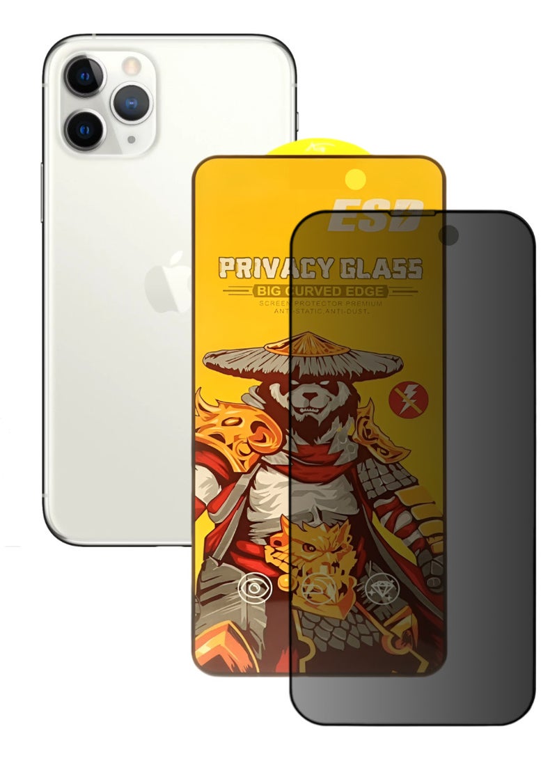 ESD Tempered Dustproof Privacy Glass Screen Protector Compatible For iPhone 11 Pro Max - Image 1