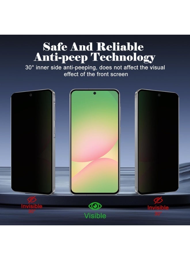 2+2 Pack for Samsung Galaxy A56 Privacy Screen Protector & Camera Lens Protector, Anti Spy Shatterproof Tempered Glass Film with Easy Installation Frame, Bubble Free Case Friendly - Image 2