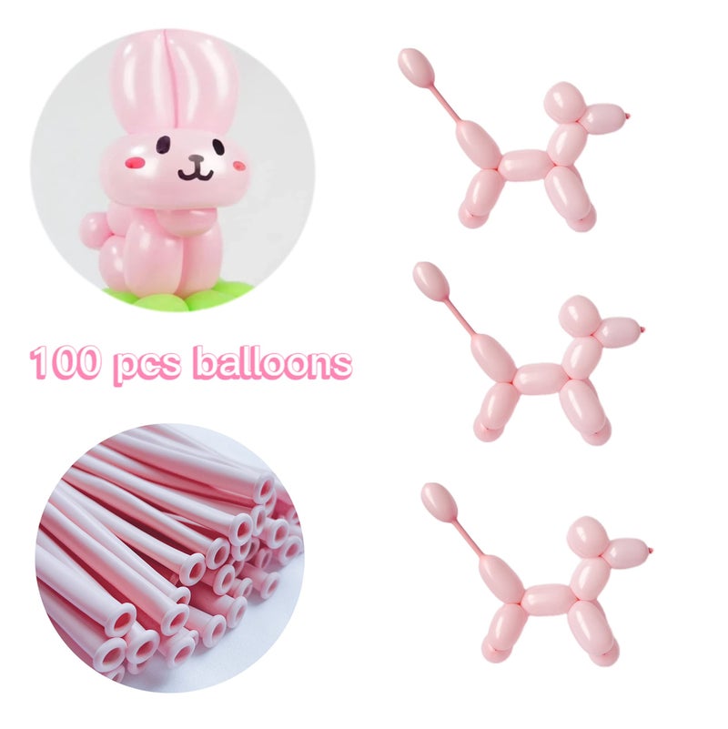 EBLLIWSM 100PCS 260Q Pale pink Magic long balloons decoration shopping mall activities, party decoration, parent-child activities. Not easy to damage, shiny and beautiful. - Image 3