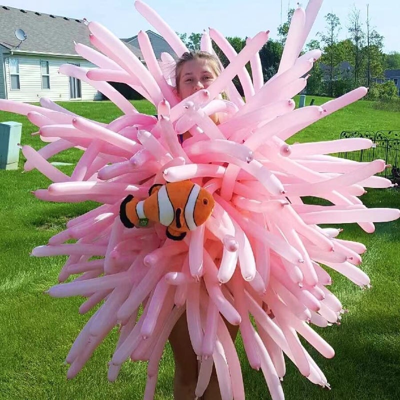 EBLLIWSM 100PCS 260Q Pale pink Magic long balloons decoration shopping mall activities, party decoration, parent-child activities. Not easy to damage, shiny and beautiful. - Image 5