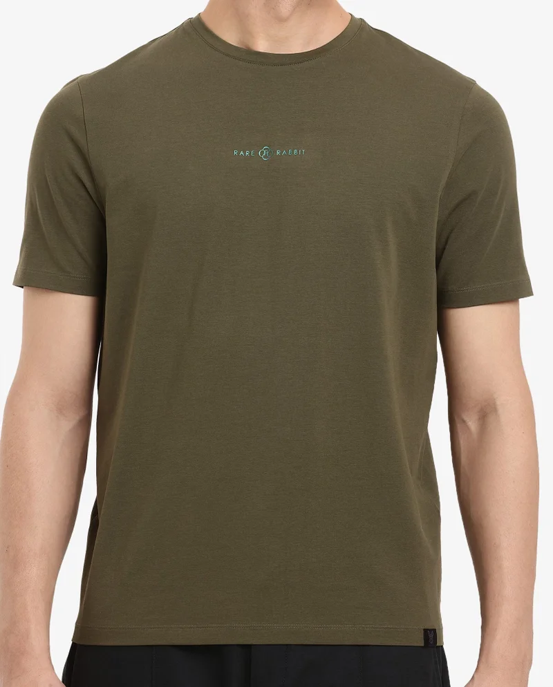 Rare Rabbit Men's Graphic Chest Print T-Shirt