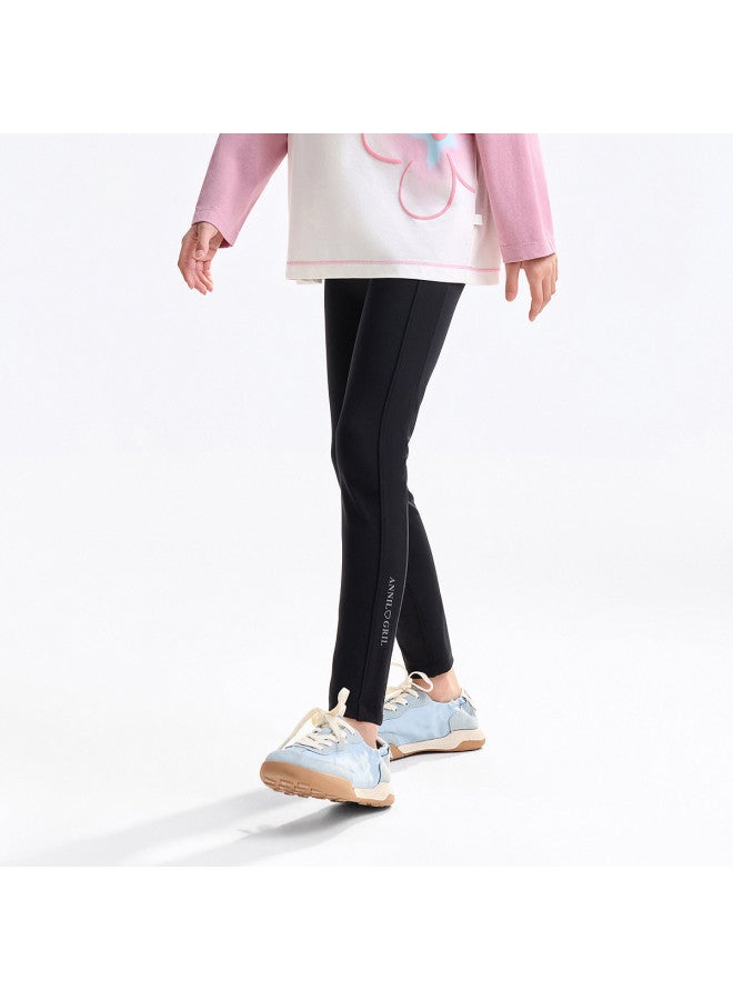 Annil ليجنز للفتيات 2025 خريف جديد مرن ضيق الموضة أسود رياضي رقيق بنطال طويل للخارج - Image 3